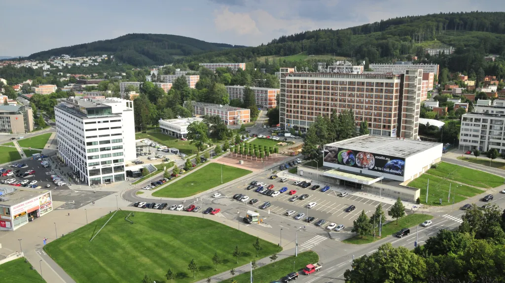 Zlínský kraj. Pohled na centrum Zlína