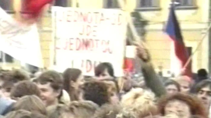 České Budějovice - manifestace v roce 1989