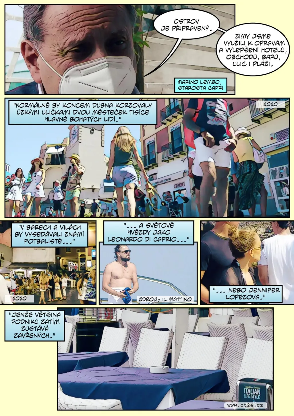 Ostrov Capri bez turistů zeje prázdnotou