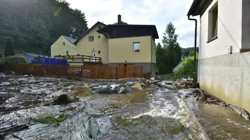 Následky bouřek v Děčíně