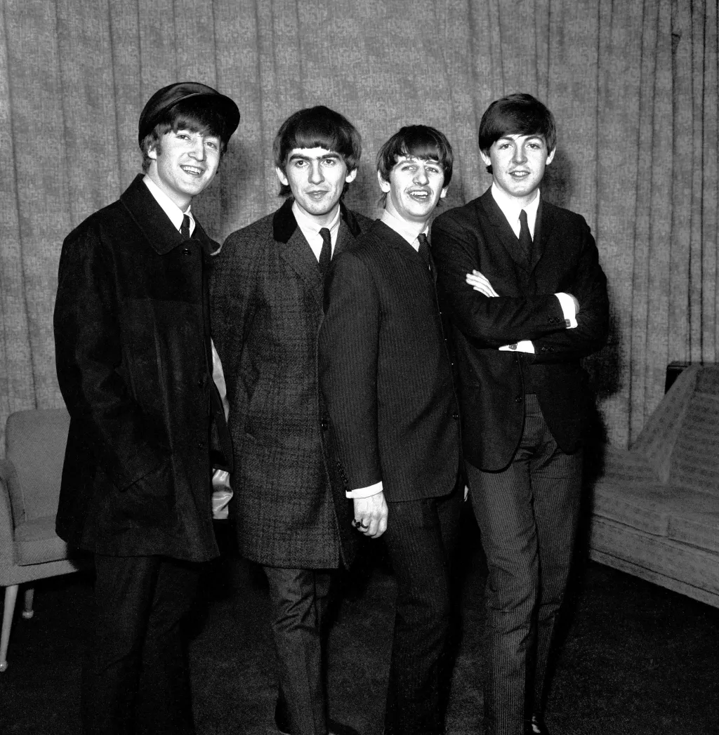 Beatles (zleva doprava): John Lennon, George Harrison, Ringo Starr a Paul McCartney