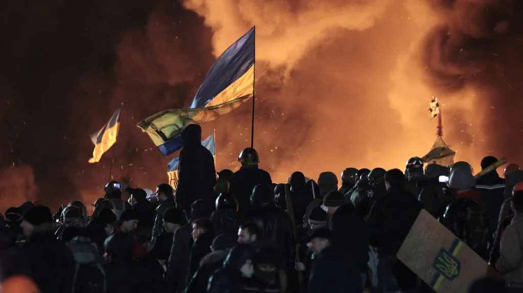 Noční nepokoje v Kyjevě