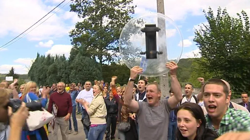 Demonstrace v belgickém Malonne