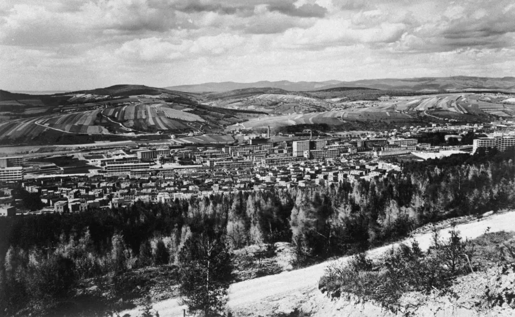 Celkový pohled na Baťovy závody ve Zlíně ve 30. letech 20. století