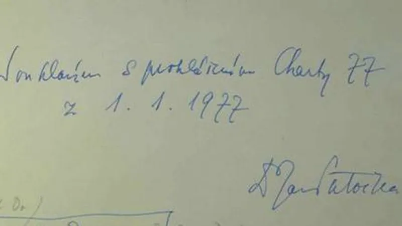 Charta 77 - podpis Jana Patočky