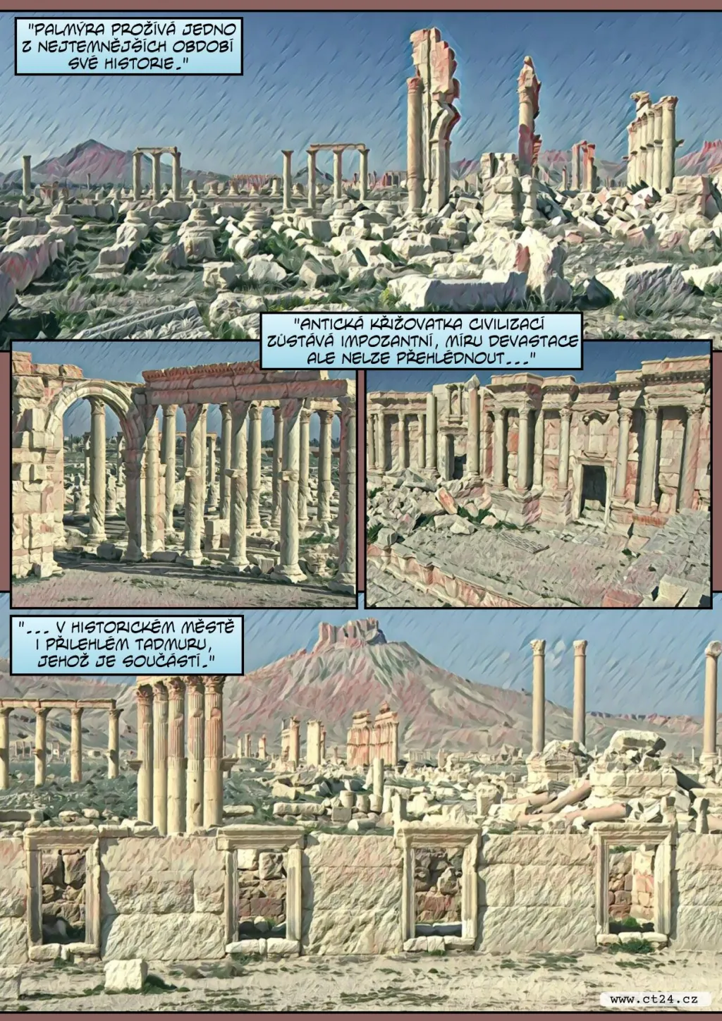Obnova poničených artefaktů z Palmýry