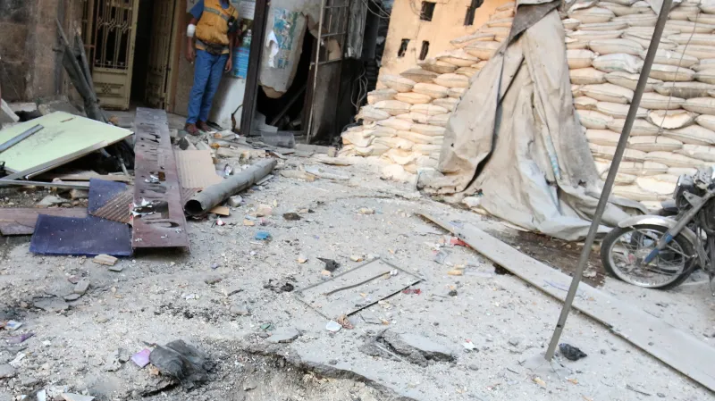 Rozbombardovaná nemocnice v Aleppu