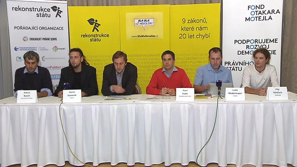 Tisková konference po ustavení Rekonstrukce státu