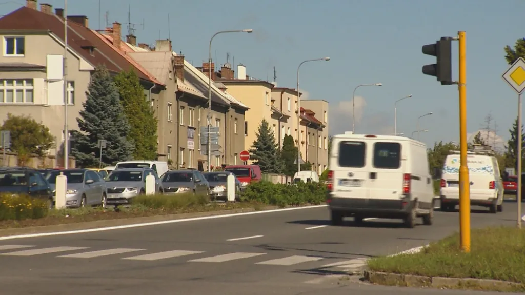 Jedna z frekventovaných křižovatek v Olomouci