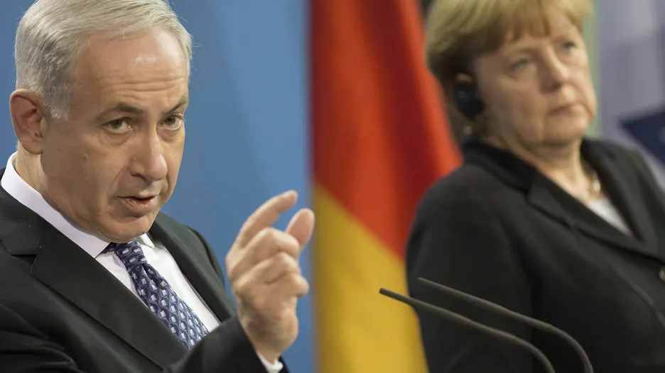 Benjamin Netanjahu a Angela Merkelová