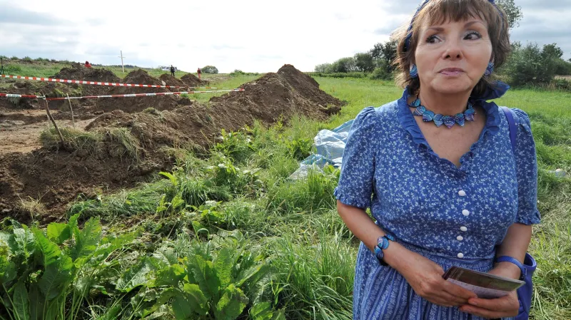 Německá spisovatelka Herma Kennelová v lokalitě Budínka u Dobronína na Jihlavsku