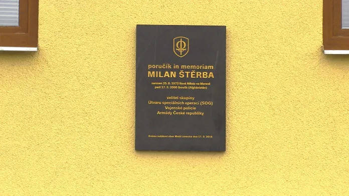 Pamětní deska Milana Štěrby