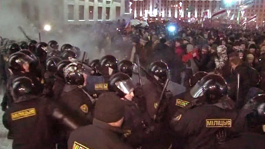 Zásah běloruské policie proti demonstrantům