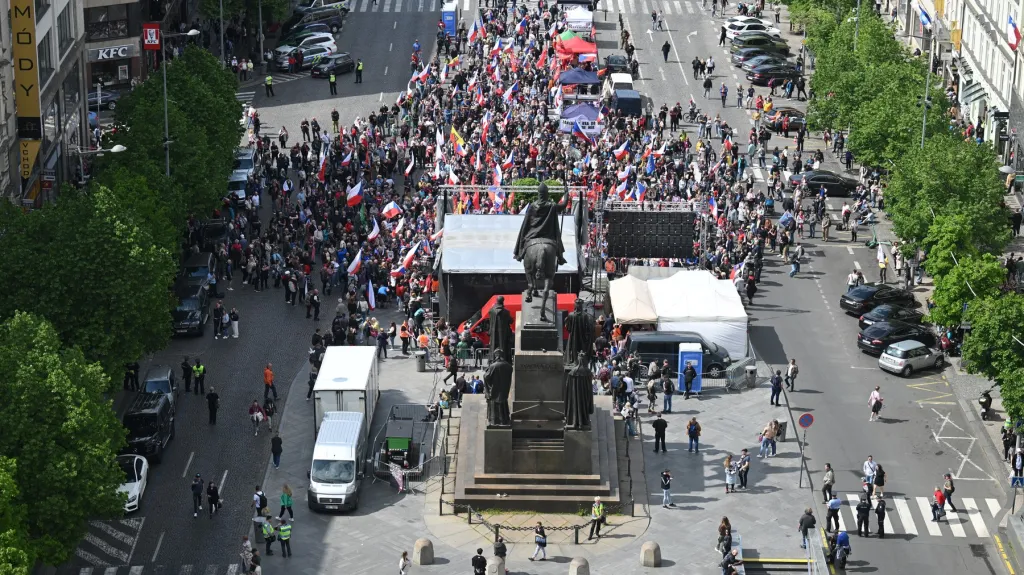 Demonstrace proti vládě na Václavském náměstí (6. 5. 2023)