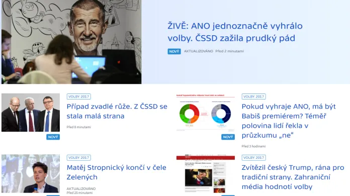 Web ČT24 v roce 2017