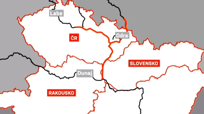Představa kanálu Odra - Dunaj - Labe