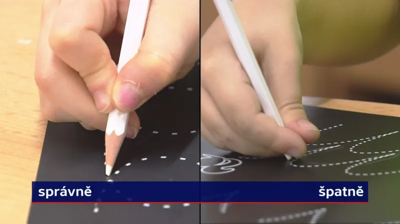Správné a špatné držení tužky