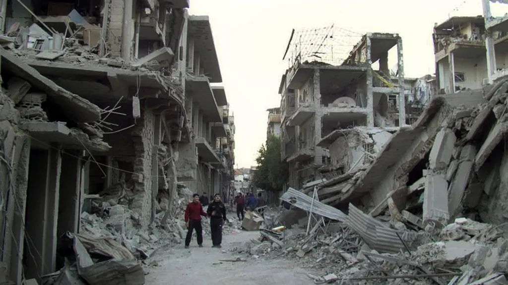 Zdevastovaná část Homsu