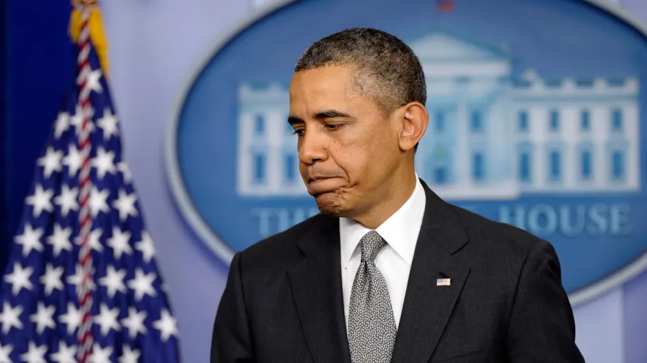 Barack Obama na brífinku k teroristickým útokům v Bostonu