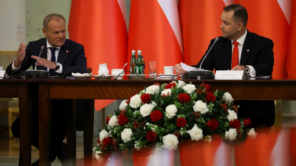 Donald Tusk a Karol Nawrocki