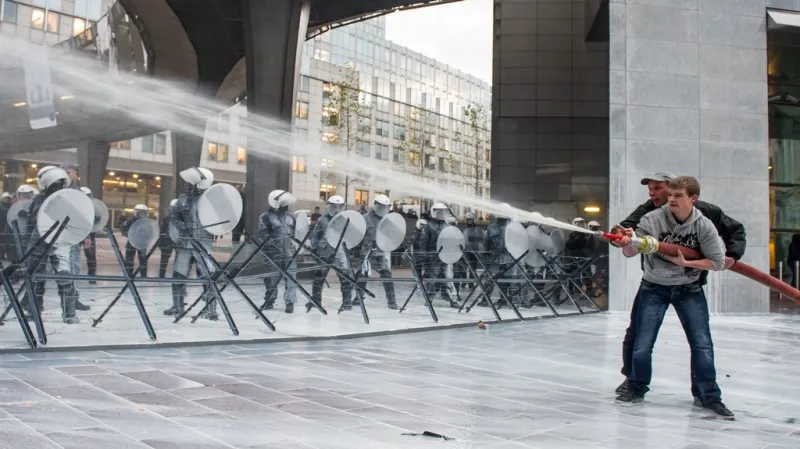 Protest zemědělců v Bruselu