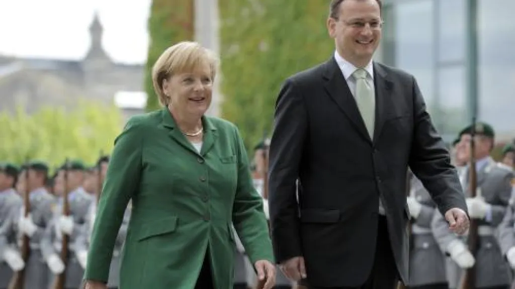 Angela Merkelová a Petrem Nečasem