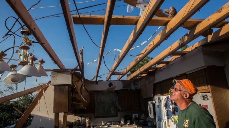 Zničený dům v Coal City