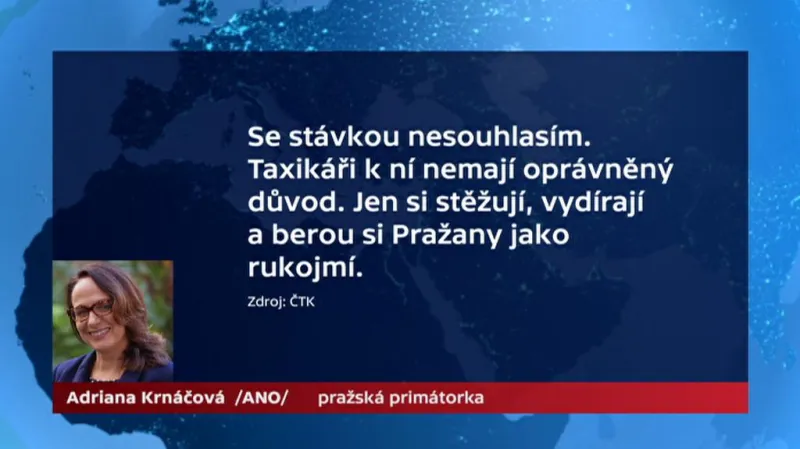 Krnáčová: Praha se nenechá vydírat, obyvatelům se omlouvám