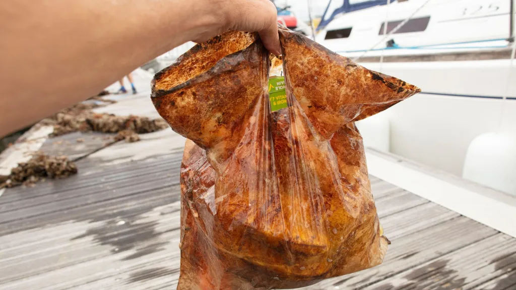 "Rozložitelná" taška po třech letech v půdě