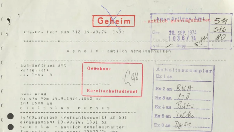 Telegram velvyslance Ritzela z Prahy spolkovému ministerstvu zahraničí z 19. září o Peterlowitzových