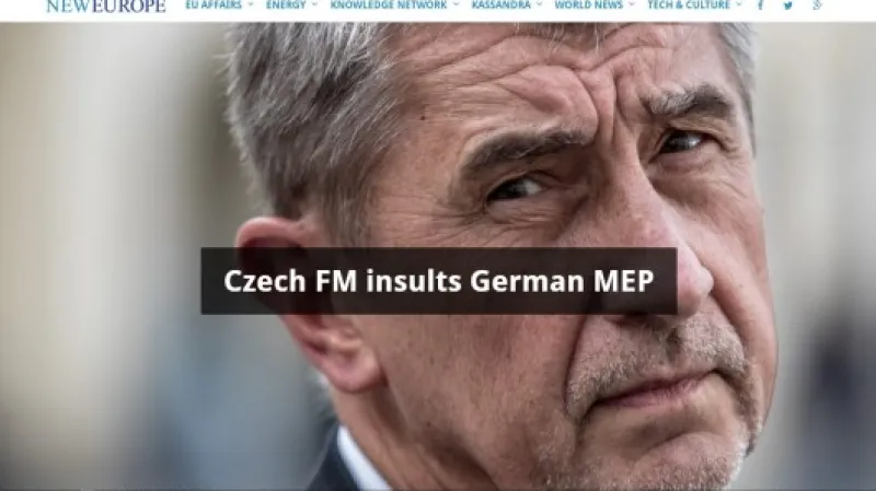 Urážek od Andreje Babiše na adresu europoslankyně si všiml bruselský server New Europe,  Autor: ČT24,  Zdroj: ČT24
