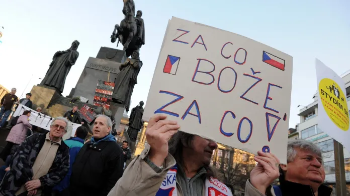 Protivládní protest na Václavském náměstí