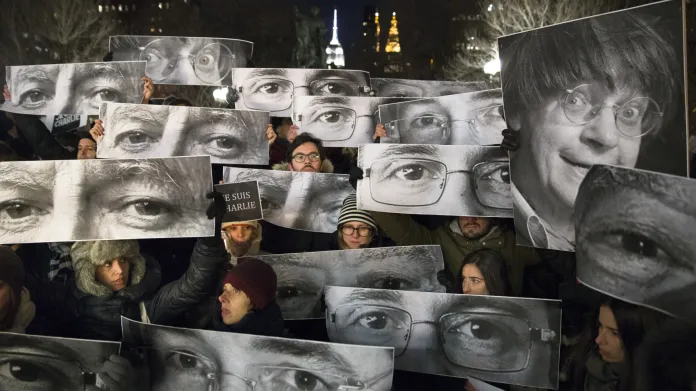 Pieta za Charlie Hebdo v New Yorku