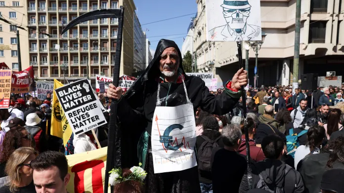 Řecká demonstrace za bezpečnou dopravu