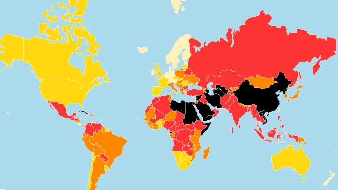Srovnání zemí podle Reportérů bez hranic