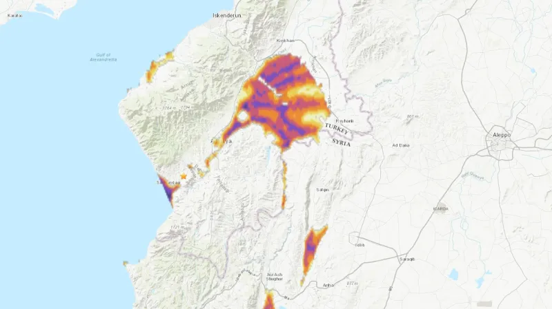 Zkapalnění země po zemětřesení v Turecku 20. února