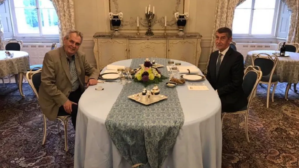 Prezident Miloš Zeman na večeři v Lánech s premiérem Andrejem Babišem (archivní foto)