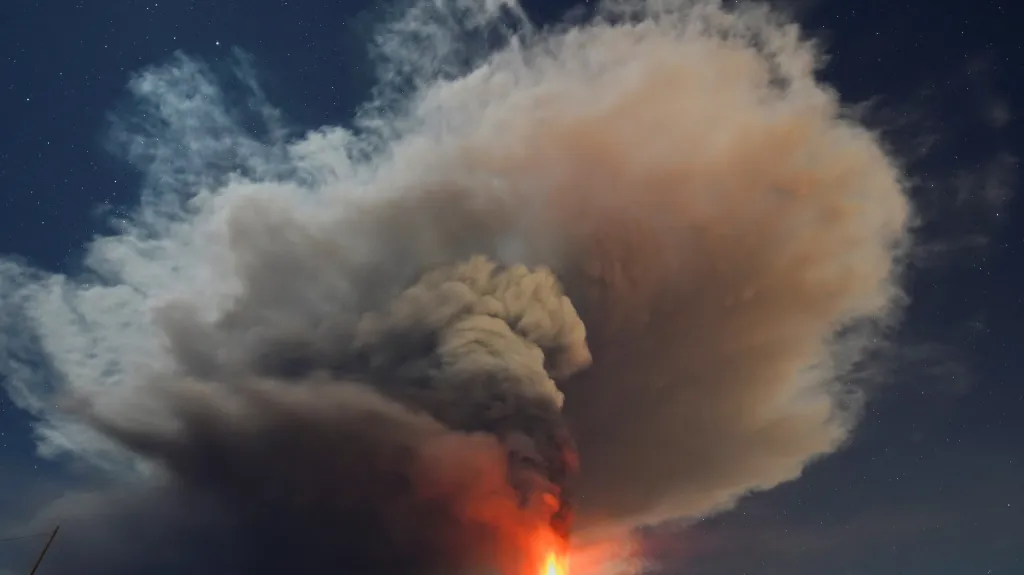 Erupce italského vulkánu Etna