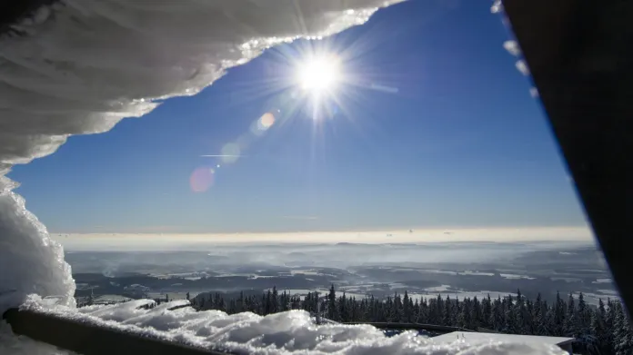 Počínající zima na krkonošské Černé hoře