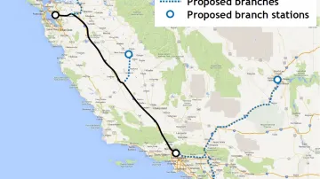 Plánovaná trasa Hyperloop