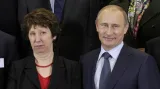 Catherine Ashtonová a Vladimir Putin