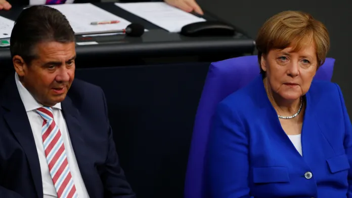 Sigmar Gabriel a Angela Merkelová