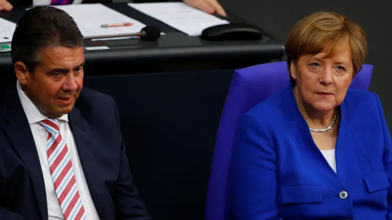 Sigmar Gabriel a Angela Merkelová