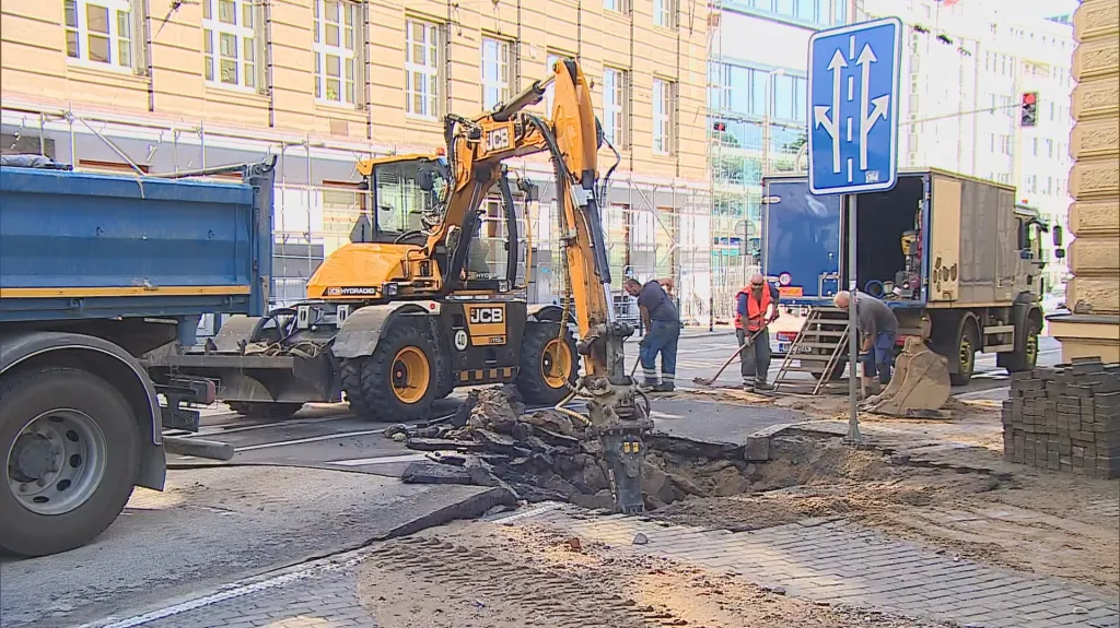Havárie vody v centru Brna