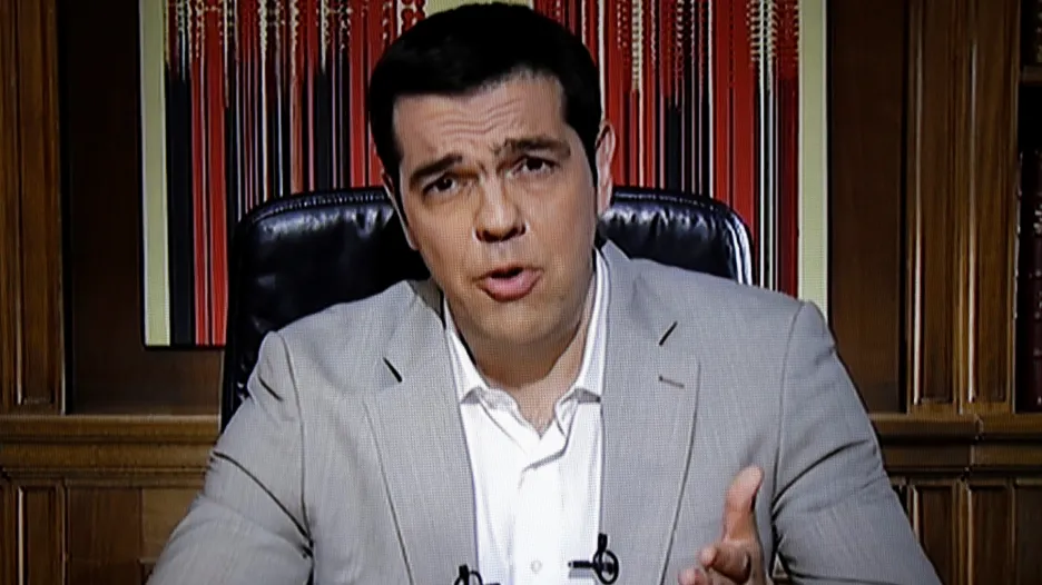 Řecký premiér Alexis Tsipras promluvil k Řekům prostřednictvím televize