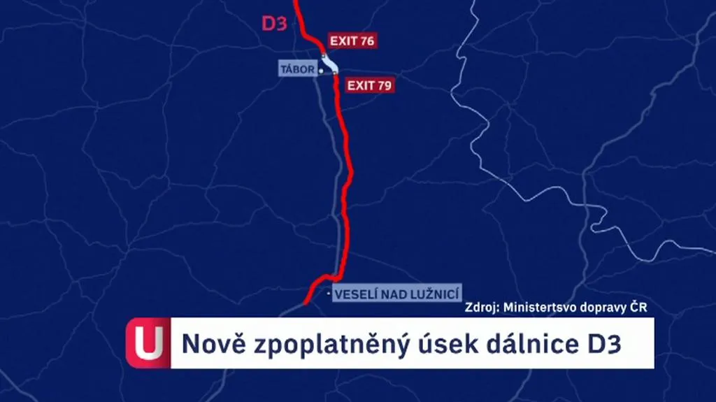 Zpoplatněný úsek dálnice D3