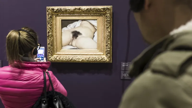 Obraz Původ světa v pařížské galerii Musée d'Orsay