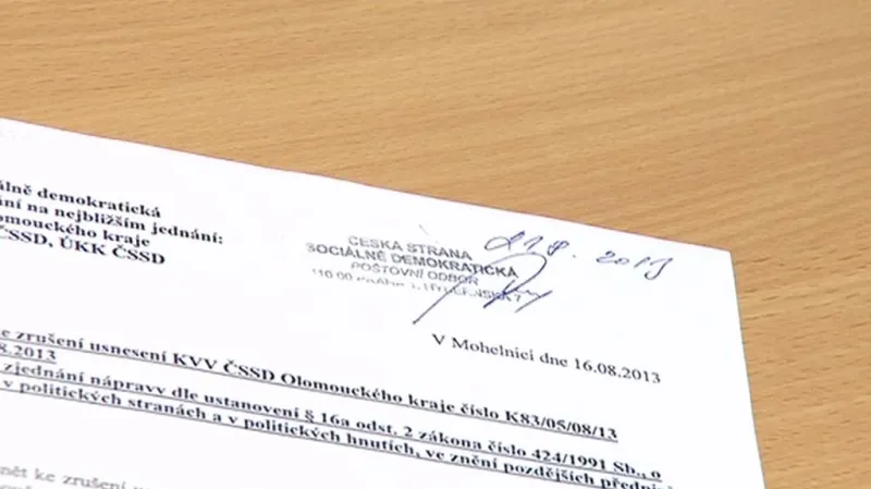 Stížnost sociálních demokratů z Mohelnicka