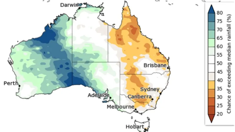 Předpověď srážek – pravděpodobnost, že srážky v lednu přesáhnou dlouhodobý medián