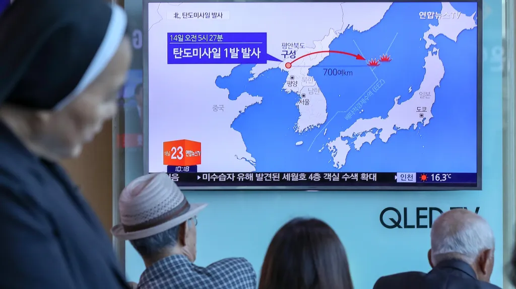 Mapa letu severokorejské střely